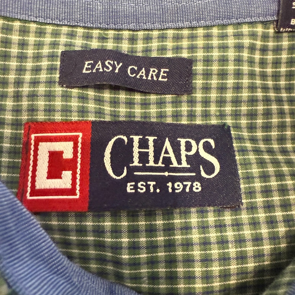 Chaps Green Plaid Casual Shirt - Picture 4 of 5